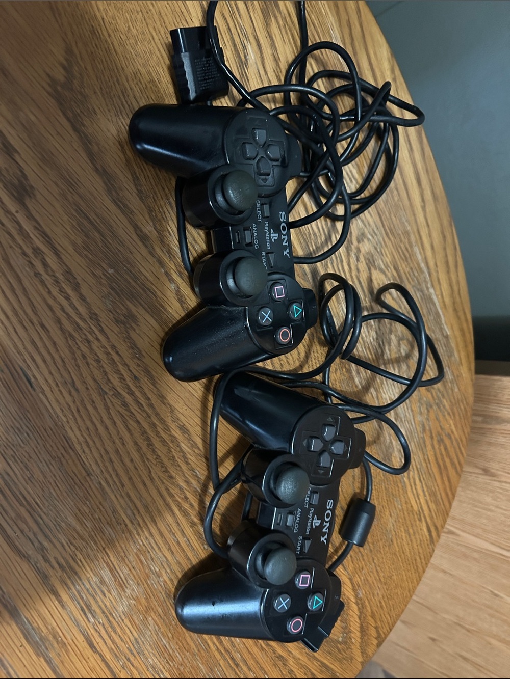 Sony Black Wired Dual Analog Game Controllers (Pair) - Used